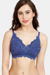 Rosaline Cyber Grove Everyday Double Layered Non Wired 3/4th Coverage Lace Bra - Ocean Cavern — thumbnail 1
